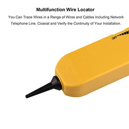 Electrical Wire Tracer Circuit Tester w/Tone Generator & Probe Kit, Cable Signal Locator Tester, Test Circuit Continuity, Network Telephone Line, Automotive Circuit Identify Tools w/Clips & RJ11 Plug
