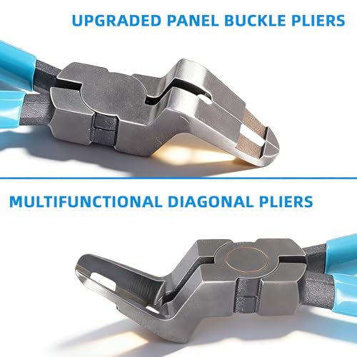 Panel Clip Removal Pliers, Mutipurpose Diagonal Cutting Pliers, Car Push Retainer Rivet Trim Pry Puller, Industrial Grade Steel Diagonal Cutting Plier with Spring and Ergonomic Rubber Handle