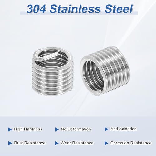 PATIKIL Wire Thread Inserts 3/8-16 UNC 1.5D 14.2mm, 20Pcs 304 Stainless Steel Helical Coiled Wire Screw Threaded Sleeve Sheath for Mechanical Equipment Automotive Repairs - size: 3/8-16 UNC, 14.2mm