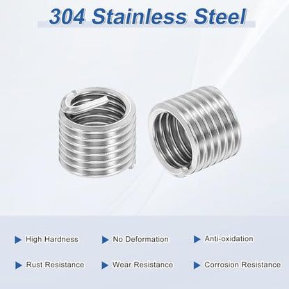 PATIKIL Wire Thread Inserts 3/8-16 UNC 1.5D 14.2mm, 20Pcs 304 Stainless Steel Helical Coiled Wire Screw Threaded Sleeve Sheath for Mechanical Equipment Automotive Repairs - size: 3/8-16 UNC, 14.2mm