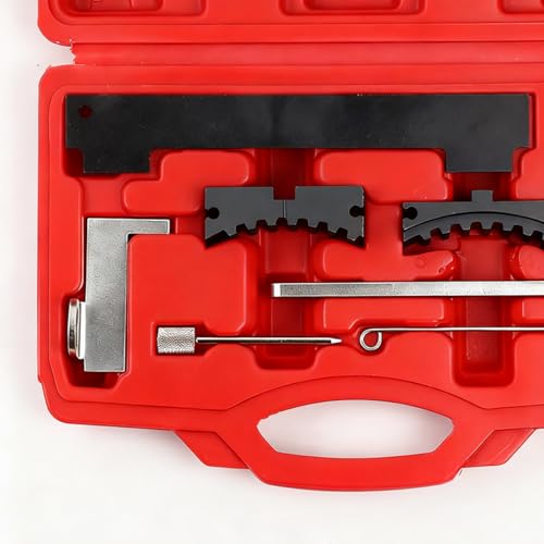 Camshaft Timing Tool Kit for 16V 1.4 1.6 1.8 EN6340 KM6340 Red | Carbon steel construction, locking and alignment components, belt service support, storage case included, auto repair - color: Red