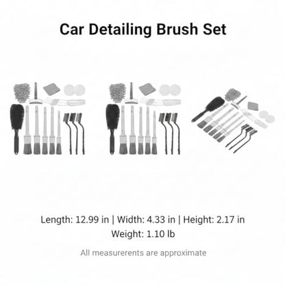Interior Vents & Wheel Spoke Cleaning Kit, Car Detailing Brush Set with PP Plastic Tools for Dashboard and Exterior Crevices - size: 12.99 x 4.33 x 2.17 in