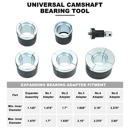 Universal Cam Bearing Removal and Installation Tool Set Camshaft Bearing Ranging from 1.125" to 2.690" for Most Domestic and Import Vehicle Trucks