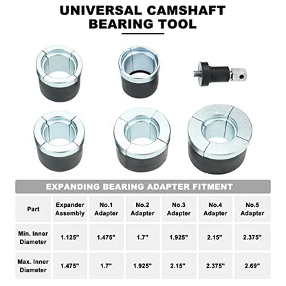 Universal Cam Bearing Removal and Installation Tool Set Camshaft Bearing Ranging from 1.125" to 2.690" for Most Domestic and Import Vehicle Trucks