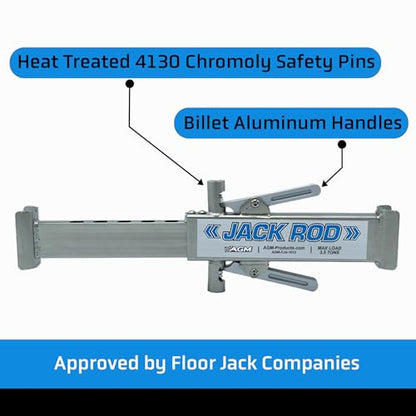 AGM Jack Rod Support Bar – 3.5 Ton Dual Lever | Jack support bar, dual-lever lock, 14-inch travel, floor jack accessory - size: 3.5 Ton Dual Lever