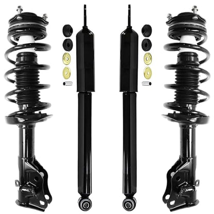 Detroit Axle - 4pc Struts Kit for 2006 2007 2008 2009 2010 2011 Honda Civic, 2 Front Struts with Coil Spring 2 Rear Shock Absorbers Replacement Suspension - size: 4AQ47291-V1/ strut shock kit