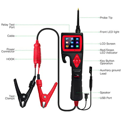Original TopDiag P200 Automotive Circuit Tester, Power Circuit Probe Kit, 9~30V with Multimeter (P200) - color: P200