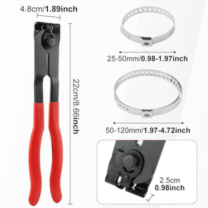 CALIDAKA CV Boot Clamp Tool, 10pcs CV Boot Clamps, Adjustable, For Most Cars, Trucks & SUVs