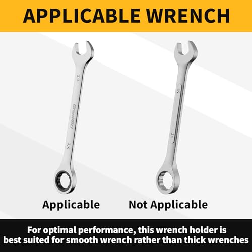 GRENPRO Wrench Organizer for Tool Box, 2 Pack Magnetic Wrench Holders Organizers, Storage for Tool Box Drawer, SAE 1/4" - 15/16" & Metric 6 MM-24 MM Wrenchs Rack - style: 2-Piece Wrench Holde