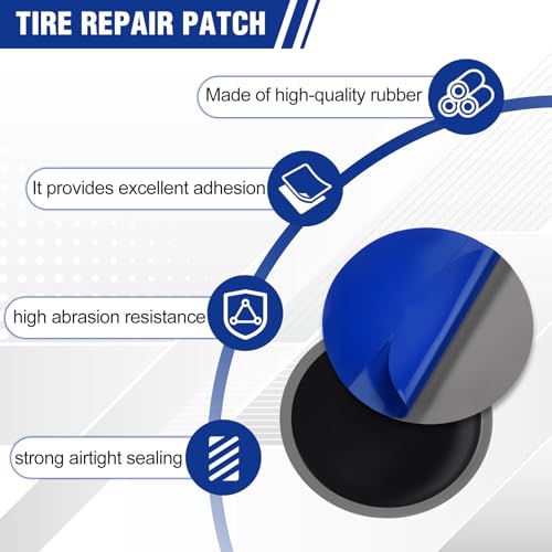 34PCS Tire Repair Patch Tools Tungsten Buffing Wheel, Tire Patch Roller with Twist Drill Bits for Vehicle Inner Liner Scraper, Roller for Car Motorcycle Bike Tractors Grinding