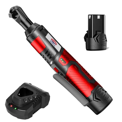 Dobetter Cordless Ratchet Wrench 3/8 Electric Ratchet Wrench, 55 N·m Power Ratchet Tool with 2 Ah Lithium Batteries and Quick Charger -DBCRW12S - size: short-1 battery