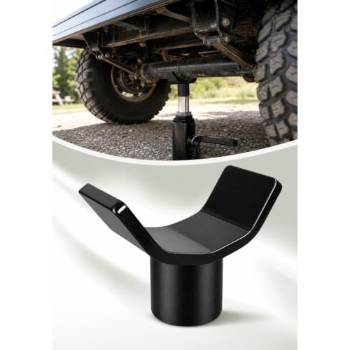 12 Ton Bottle Jack Adapter - Heavy Duty Safe Steel Lifting Saddle for 3 Inch & 4 Inch Round & Square Axle Tubes, Fits 1.65 Inch (42mm) or Smaller Bottle Jack Saddles - Red