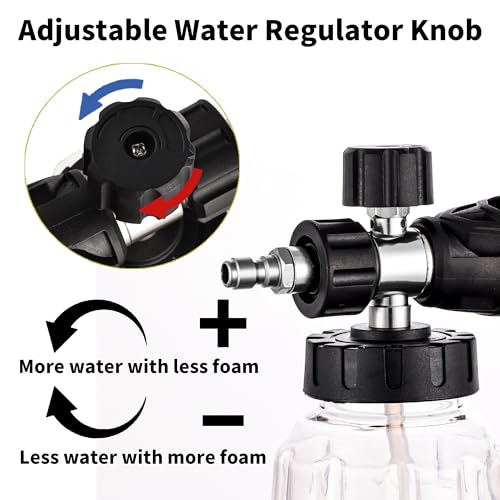FENG PAI Pressure Washer Foam Cannon Gun Kit with Dual Connector Accessory, Car Wash Foam Gun for Car Washing and Cleaning, 1/4" Quick Connect with 7pcs Nozzles, Dual Adjustable Snow Foam Lance - color: 3IN1 Foamcannon Kits
