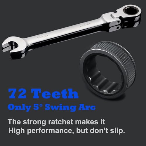 Qnkaa Flexible Ratchet Wrench Set 12pcs 8-19mm Spanner Gear Ring Ratcheting Combination Flexi Wrench Kit Metric Flex Head | Spanner Gear Ring Ratcheting Combination Flexi Wrench Kit Metric Flex Head - size: 12-Piece Metric Set