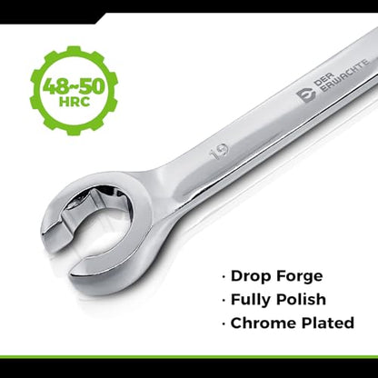 Der Erwachte Flare Nut Wrench Set, Standard & Metric, 10-Piece, 1/4" to 7/8'' & 8-21mm, CR-V Steel, Brake Line Wrench Set with Organizer Pouch - size: 10PC SAE&METRIC