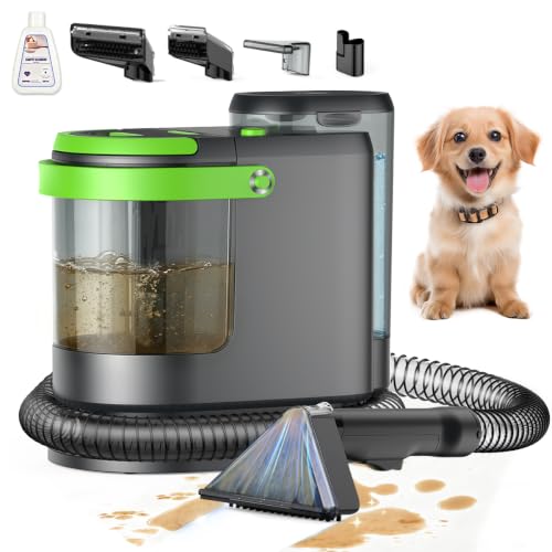 18Kpa Portable Carpet Cleaner Machine for Cars, Pets, Spot, Rug, Couch | 54+42 Oz Water Tank Upholstery Cleaner, 600W Motor with Self-Cleaning Tool and 3pcs Versatile Stain Tools