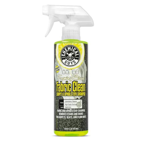 Chemical Guys, Citrus Fabric & Carpet Cleaner, Ready-to-Use Spray, 16 oz | Ready-to-use foaming spray lifts stains and odors from car seats, carpet and floor mats, safe on most fabrics - size: 16 oz