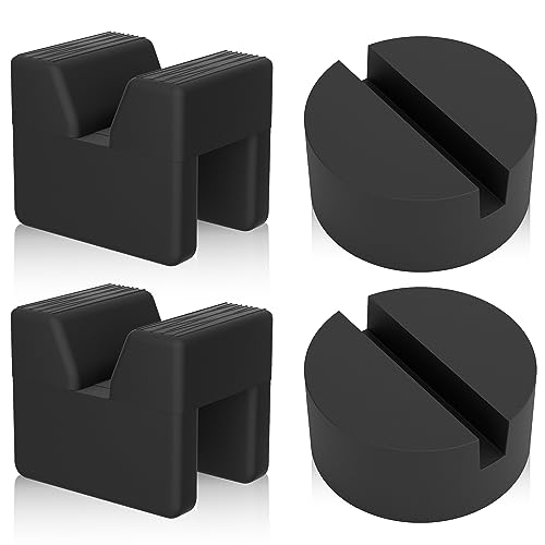 Seven Sparta 4 Pcs Jack Pads for Jack Stand/Floor Jack (Cube Round, 4) | Round and V Shape Fit Most Jacks Stands & Floor Jacks, Heavy Duty Rubber,Anti-slip Surface,Protect Pinch Welds&Frame Rails - style: cube round