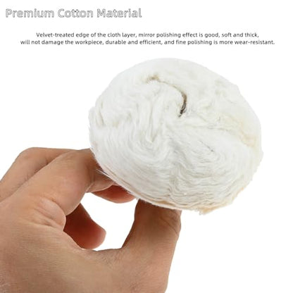 dophee 10Pcs Cloth Cotton Buffing Wheel Kit for Automotive Metal | Drill Polishing Pads Abrasive Wheel for Aluminum Stainless Steel Chrome Jewelry Wood Plastic Ceramic Glass