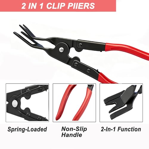 5Pcs Automotive Electrical Disconnect Pliers Kit, Connector & Removal Tool | Hose Clamp Pliers, Wire Terminal Remover, 60° Angled Separator and Trim Clip Tool for Wire Harness & Plugs with Storage Case