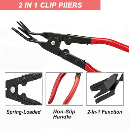 5Pcs Automotive Electrical Disconnect Pliers Kit, Connector & Removal Tool | Hose Clamp Pliers, Wire Terminal Remover, 60° Angled Separator and Trim Clip Tool for Wire Harness & Plugs with Storage Case