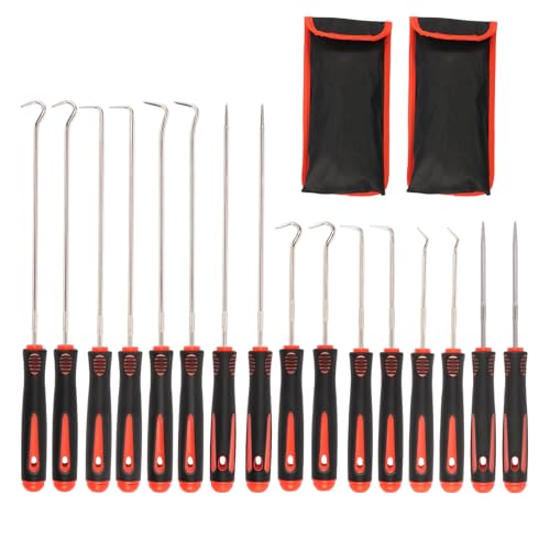 16Pcs Pick and Hook Set, Precision Oil Seal Pick Tool, Easy Removal Automotive Oil Seal Hook, Long Short Reach Seal Puller for Car Lock Keys Remove Hoses and Gaskets