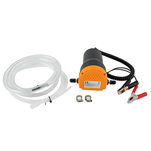 Amarine Made Oil Pump, Oil Extractor Pump 12V 60W Oil Removal Pump for Fluid Change, Electric Oil Change Transfer Pumps, Easily Scavenge Fluid from Cars, Motorcycles, RVs, Boats, and lawn Equipment - color: Black, Yellow