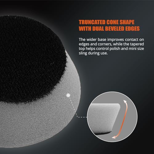 SPTA PRO Gray Mini Ultra-Fine Finishing Foam Polishing Pads, 5Pcs 2inch/50mm Sponge Polishing Buffing Pads, Car Foam Detail Polishing Pad Kit for Car Detail Polishing, Small Area Polishing -FF203-5 - color: 5Pcs Gray Ultra-Fine Finishing Pad, size: 2 Inch