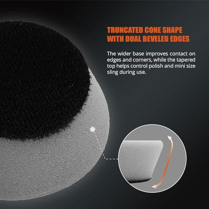 SPTA PRO Gray Mini Ultra-Fine Finishing Foam Polishing Pads, 5Pcs 2inch/50mm Sponge Polishing Buffing Pads, Car Foam Detail Polishing Pad Kit for Car Detail Polishing, Small Area Polishing -FF203-5 - color: 5Pcs Gray Ultra-Fine Finishing Pad, size: 2 Inch