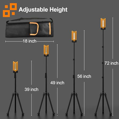 iodoo 13200mAh Rechargeable Solar Work Light, IPX4 Waterproof with Folding Stand Support and Portable Carrying Bag, 8000 Lumen Stepless Dimmable, 4 Lighting Modes, White/Warm/Warm White (Remote) - size: Orange(Remote)