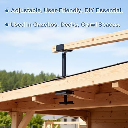 2 Pack U-Shaped Floor Jack, Heavy Duty Adjustable Steel Telepost with U-Head for 4x2, 4x4, 4x6 Joists, 6-9 Inch Adjustment Range, Screw Jack Post for Beam Support & Leveling - size: 6-9