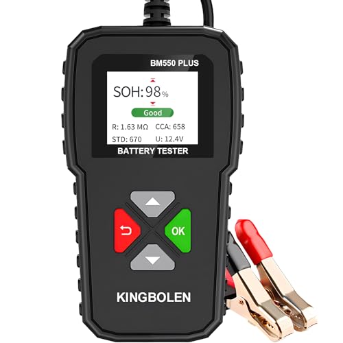 KINGBOLEN BM550 Plus Car Battery Tester | 6V 12V 24V 100-2000 CCA Battery Tester, Voltage Waveform Battery Analyzer for Cars Trucks SUV Motorcycle - style: BM550 PLUS battery tester