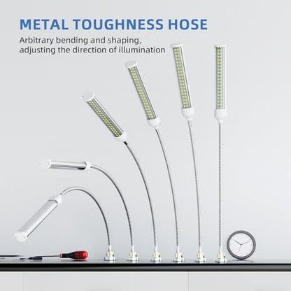 LED Magnetic Work Light, 15W high Brightness,Flexible Gooseneck lamp with Strong Magnetic Base for Lathe Milling Drill Press Industrial 1500lums Lighting 110-230V