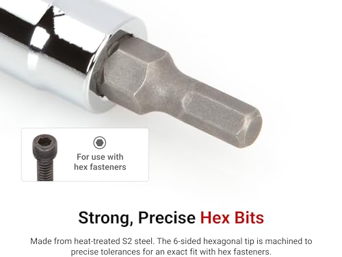 TEKTON Hex Bit Socket Set, 11-Piece | SHB90106 - size: 11-Piece (2-8 mm)