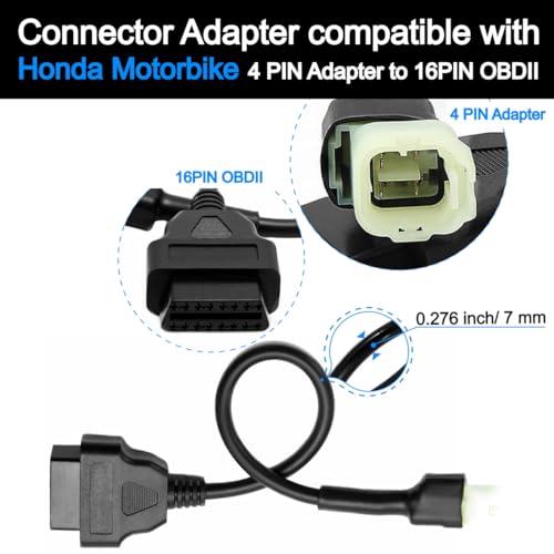 OBD2 OBDII 4 Pin Plug Diagnostic Cable Adapter Compatible with Honda Motorcycle - color: per Honda 4Pin