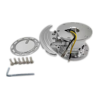 Tilt Racing Steering Wheel Quick Release Hub Kit Adapter Body Removable Snap Off Boss Kit (Silver) - color: SILVER