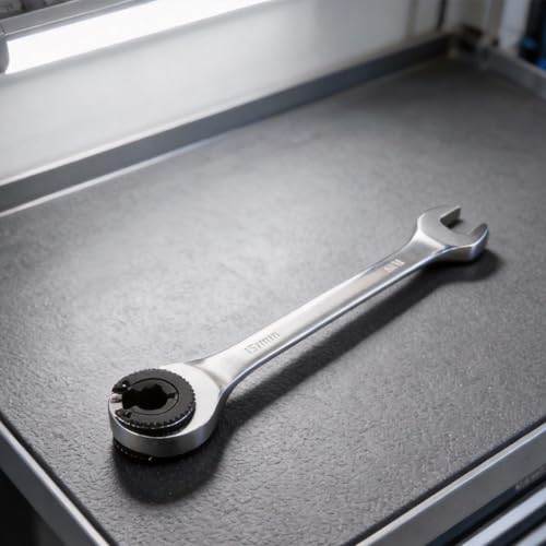 Metric Flare Nut Wrench Ratcheting Spanner Set, 8-19mm Fix Head Open End Wrench, Chrome Vanadium Steel for Automotive Repair and Tight Spaces(8mm) - size: 8mm