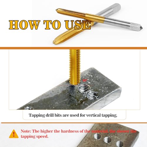6Pcs Metric Tap Set with 1Pc Tap Wrench, M2 HSS Thread Tap Set from M2 to M6, Machine Screw Tap for Metal,Aluminum,Plastic,Wood - size: M2 to M6 - 6Pcs Tap Set