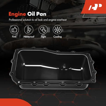 A-Premium Engine Oil Pan Sump with Drain Plug Compatible with Dodge Grand Caravan & Chrysler Town & Country, 2008 2009 2010, 3.8L, Replaces 4892386AA