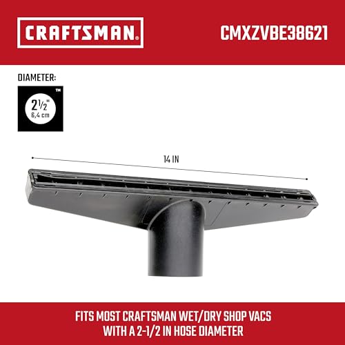 CRAFTSMAN CMXZVBE38621 2-1/2 in. Wet Nozzle Wet Dry Shop Vacuum Attachment | Industrial-Grade Shop Vacuum Accessory for Cleaning Larger Liquid Messes, Fits 2-1/2 in. Hose Diameter - style: Wet Nozzle