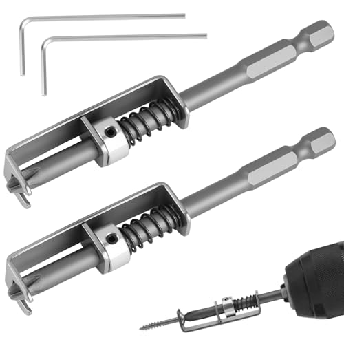 2PC Loaded Screw Holder Bit Set, Anti Drop Screwdriver Bit with Single Hand Operation, Universal Screw Retaining Tool, Ideal Bit Holder for Drill for Electricians, Mechanics & DIY Home Repair