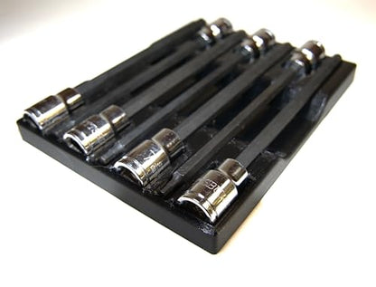 Magnetic Long Hex Socket Organizer – Fits Most Metric Long Hex Socket Sets – Durable PETG Construction – Compatible with Harbor Freight and Matco Tools Sets