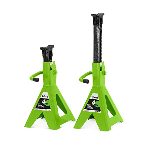 AFF Viking 4 Ton Jack Stand Set - Heavy Duty Ratchet Style Jack Stands - Pair - size: 4 Ton