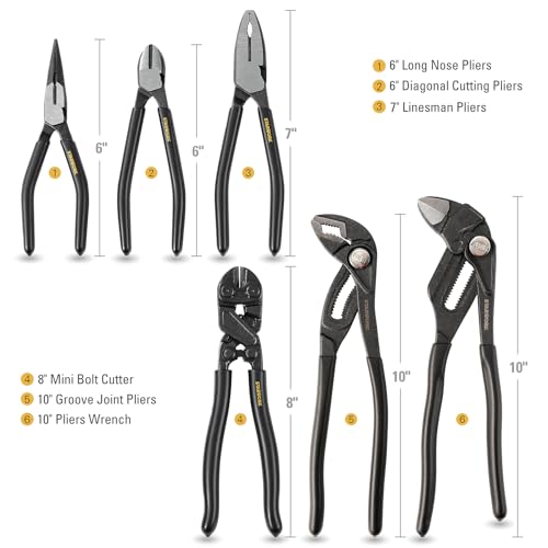 STARWORK TRUE MECHANIC 312-Piece Mechanics Tool Set and Socket Set, Professional 【Pliers Wrench】 SAE/Metric, Mirror-Finish Sockets & Ratchet Wrenches - size: 312 PW_Mirror