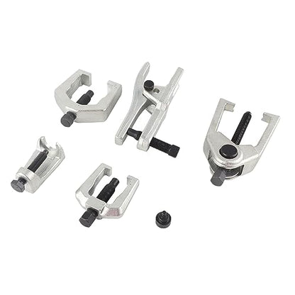 5Pcs Front End Suspension Service Kit, Ball Joint Tie Rod Separator Puller Set, Professional Car Repairing Tool with Large C - Shape Puller, Includes 5 Tools for Mechanics and DIY