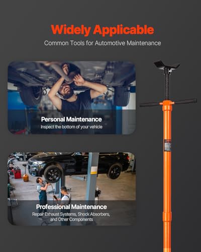 VEVOR Underhoist Support Stand 3/4 Ton Capacity Under Hoist Jack Stand | Lifting from 51.97" to 80", Bearing Mounted Spin Handle, with Two Wheels & Foot Pedal, Support Vehicle Components