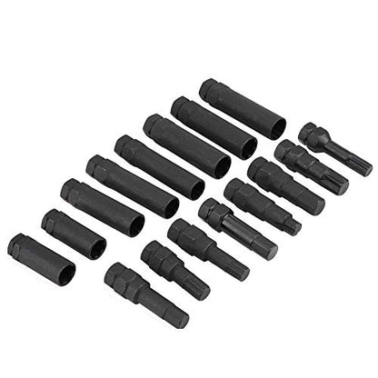 Car Wheel Removal Tool, 16Pcs Car Wheel Locking Lug Nut Master Set Lock Key Removal Tool Kit