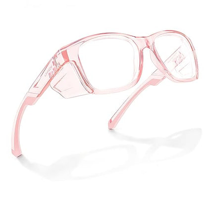 UKNOW Safety Glasses - Anti Fog Lenses - Eye Protection with Side Shields - ANSI Z87.1 Protective Eyewear - UV Protection - color: Pink