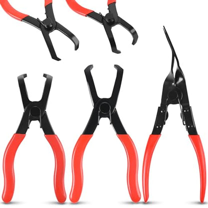 TOOLEAGUE Body Clip Pliers Set, 30° and 80° Push Pin,Panel Removal Pliers | Automobile Upholstery Trim Clip Removal Tool，CR-V Steel, Polyvinyl Chloride (PVC) Handles