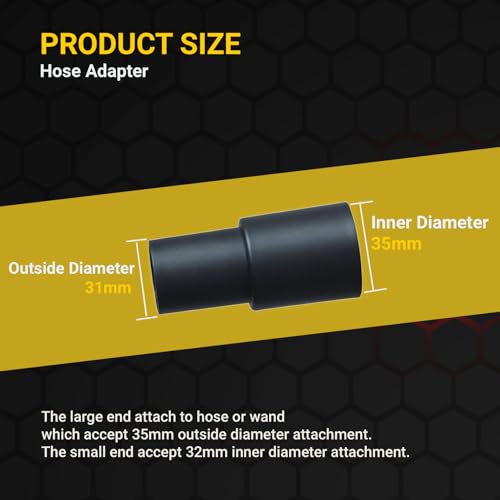 Flexible Crevice Tool & 35mm to 32mm Hose Adapter for 1 3/8'' Vacuum 24.4inch Long
